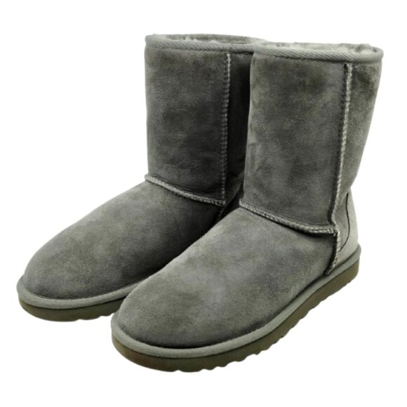 UGG~ Classic Short II~SHEARLING SUEDE WOMEN'S ANKLE BOOTS~in GRAY SIZE 8 - Picture 1 of 7